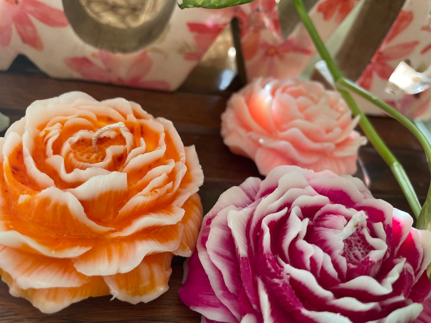 Scented Floral Peony Candle (Set of 2)