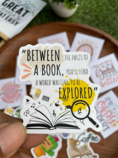 BETWEEN THE PAGES OF A BOOK STICKER